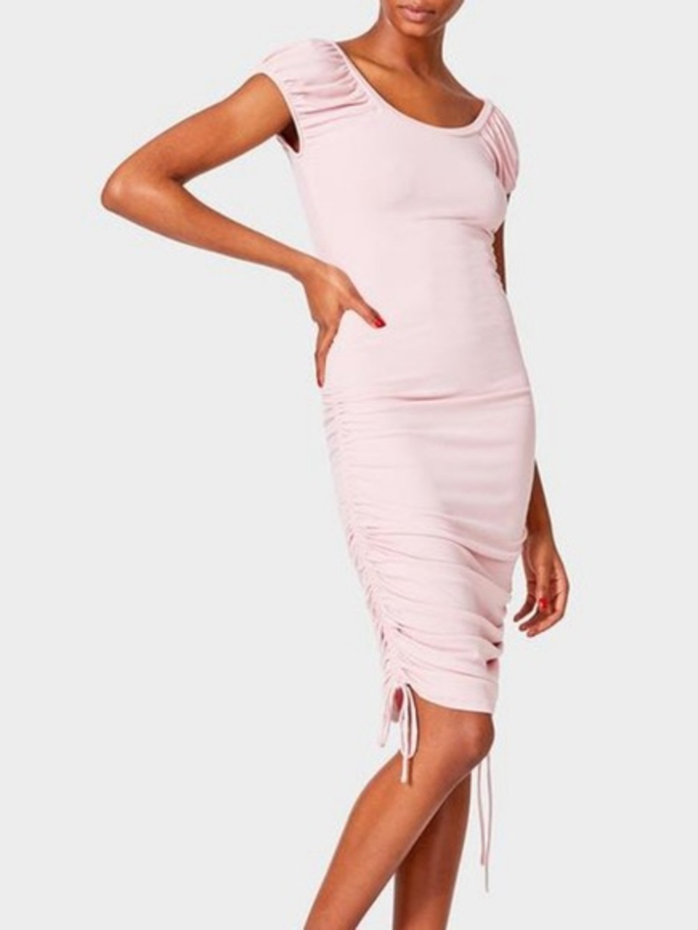 Betsey Johnson adjustable ribbed stretch bodycon dress pink Size medium